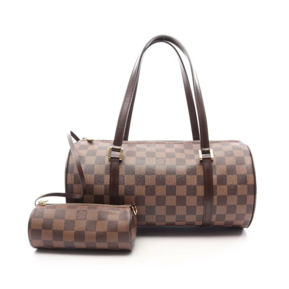 Louis Vuitton Papillon Damier Ebene Brown Handbag Canvas Leather Brown